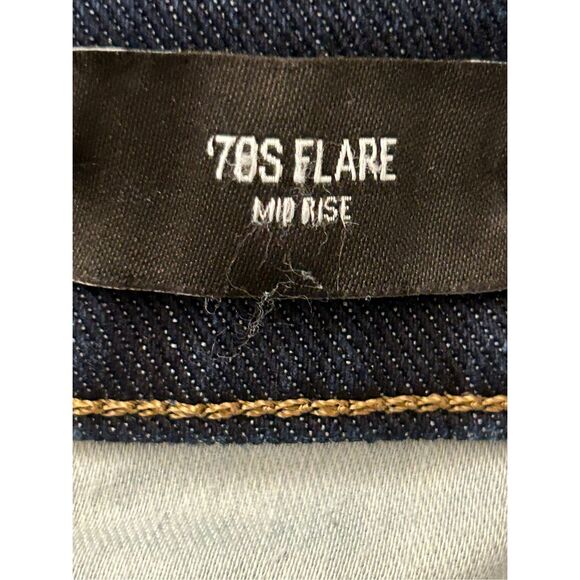 Express 70's Flare Mid-rise jeans sz 4S distressed minimalist rock retro - Picture 5 of 11